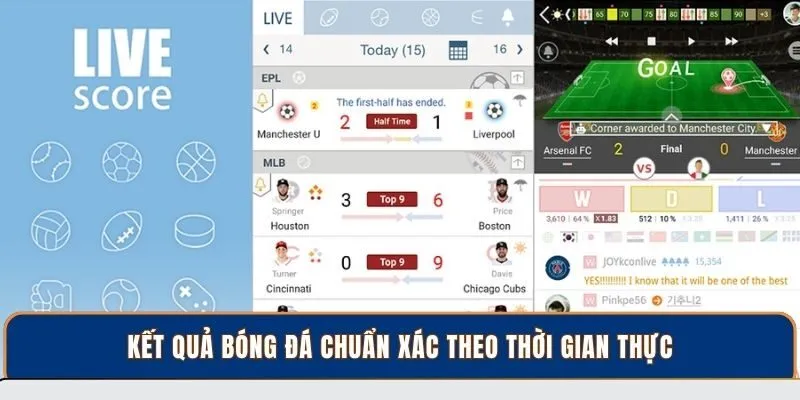 Kết quả bóng đá chuẩn xác theo thời gian thực